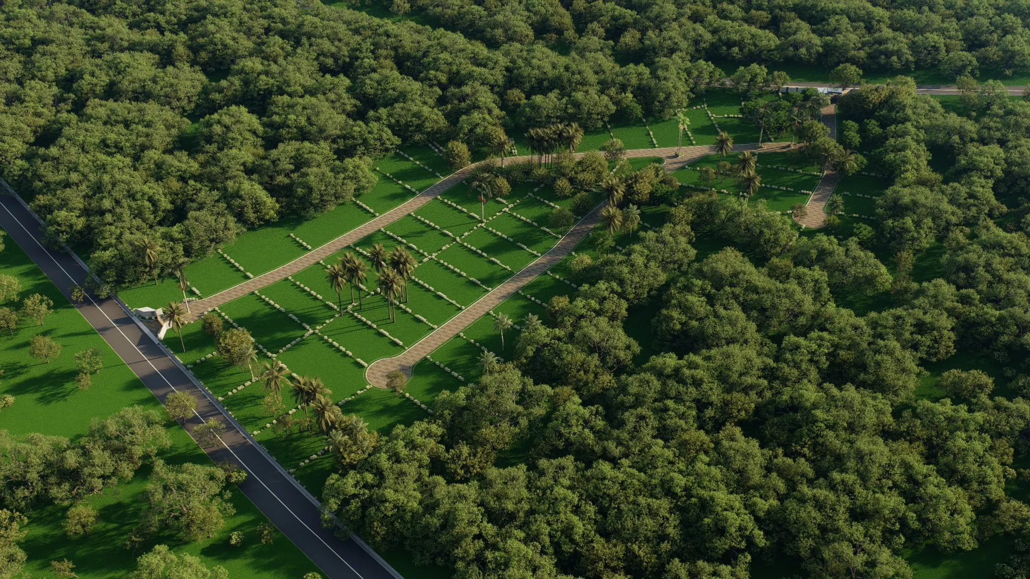 Vista aérea conceptual de Brisas del Salto Alto